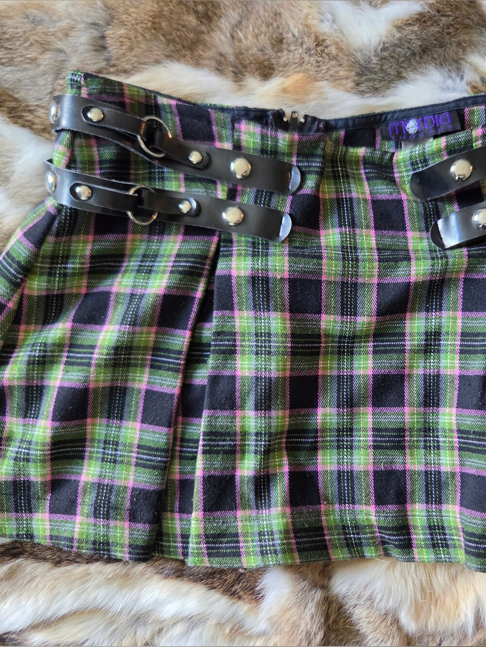 Vintage Morbid Threads Plaid Miniskirt
